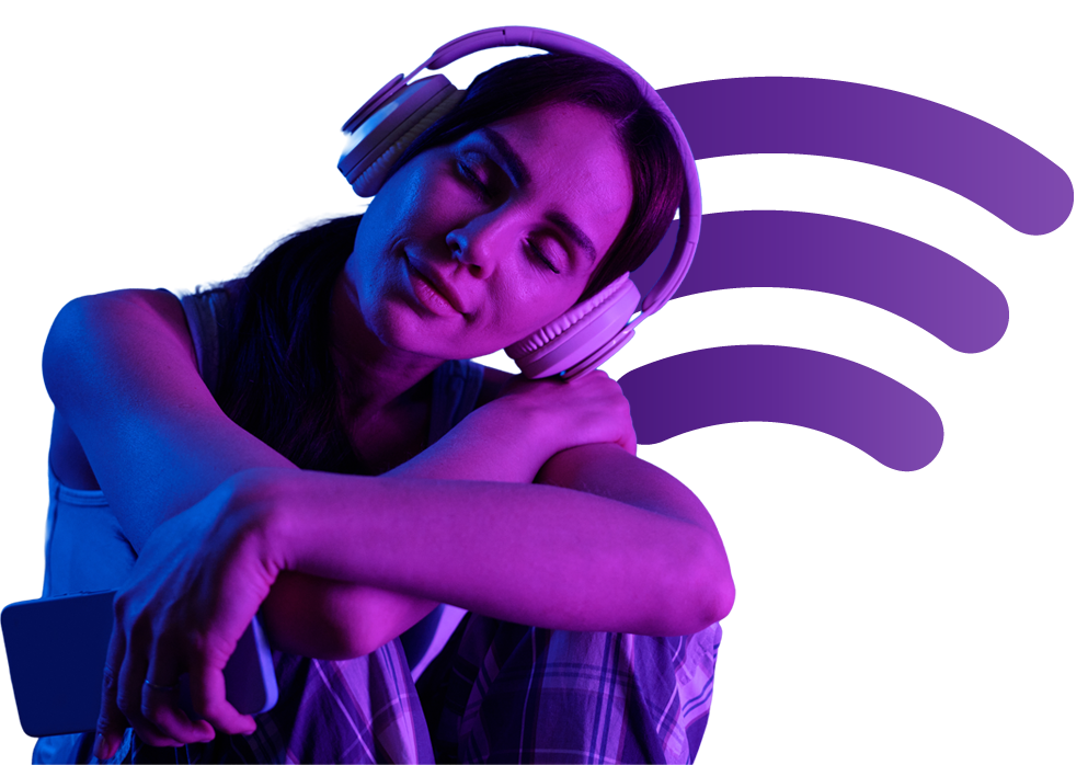Person wearing headphones listening to music